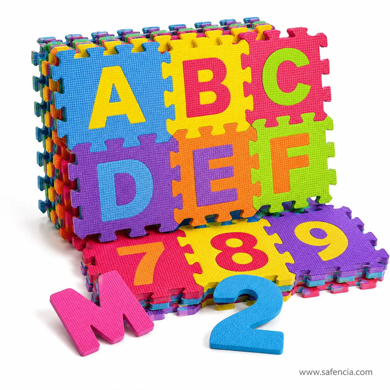 Compact 10x7 inch foam sheets with mini pop-out tiles
