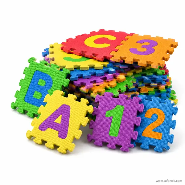 Kids Learning EVA Puzzle Foam Mat Alphabet & Numbers 6 Pcs Large Interlocking Set
