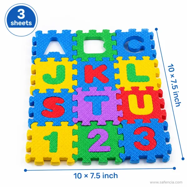 Kids Learning EVA Puzzle Foaming Mat Alphabets 3 Pcs Set (Interlocking Tiles)