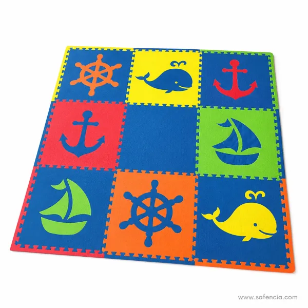 Kids Learning Foaming Mat 10 Pcs Set (Large 11.5x11.5 Inch Interlocking Floor Tiles)
