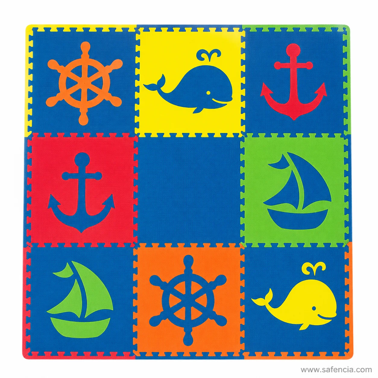 Spacious 10-piece assembled floor play area
