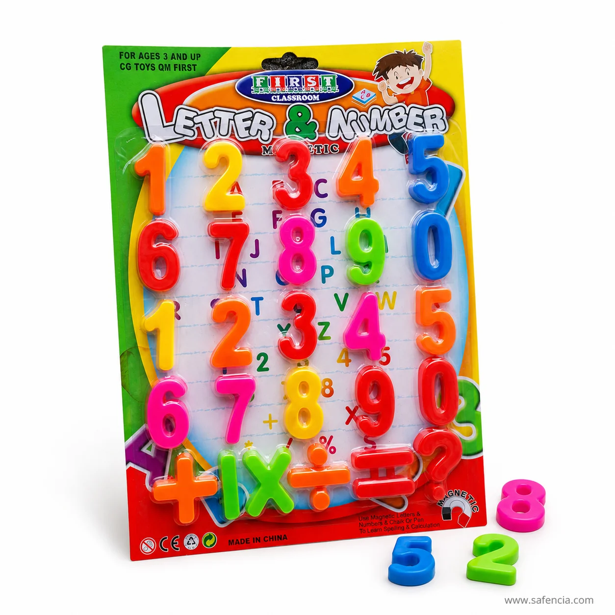 Child learning counting with large number sheet