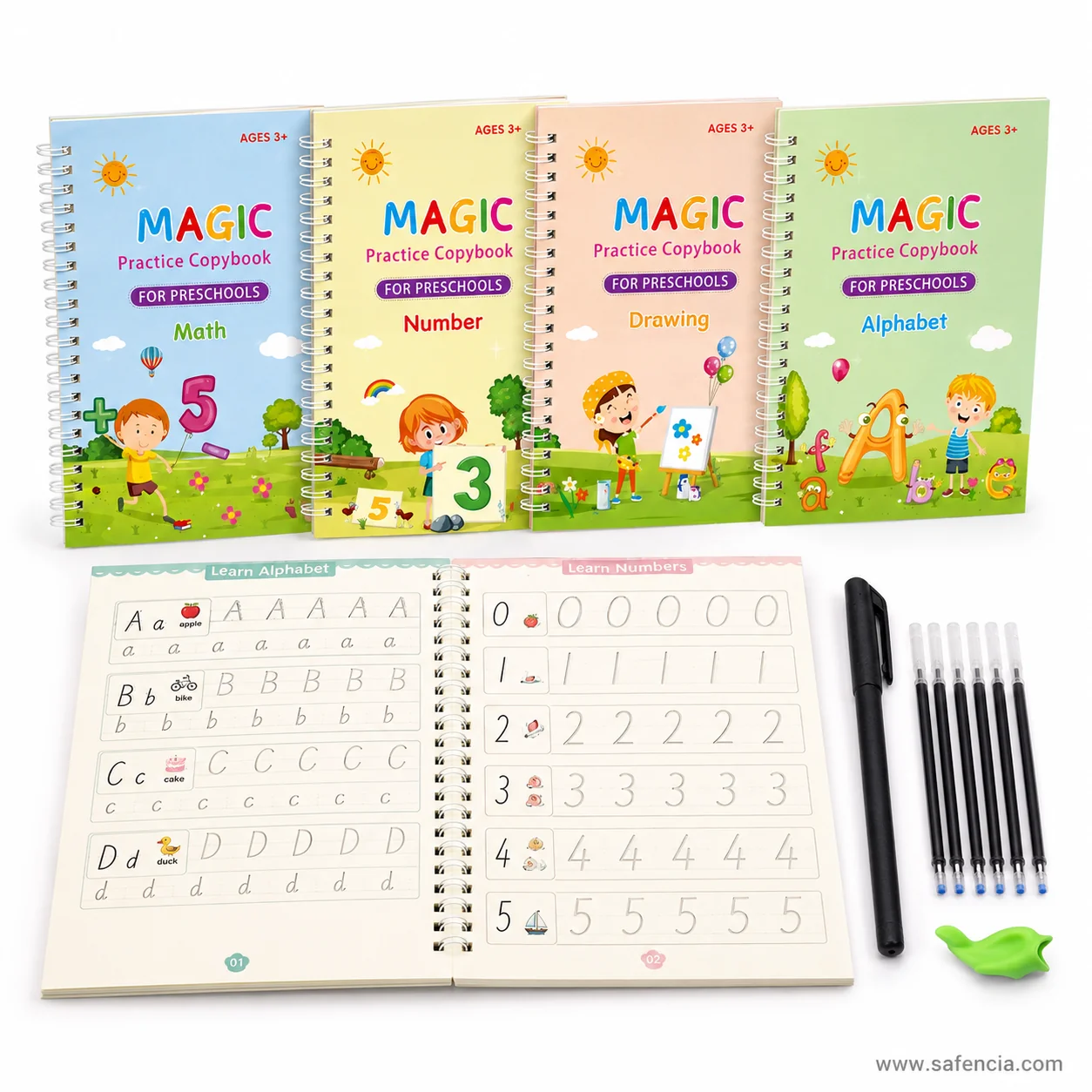 Complete 4-pack magic copybook retail package