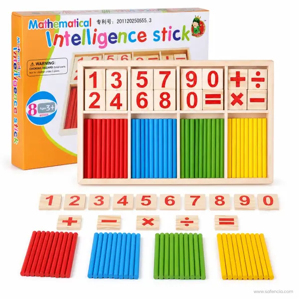 Mathematical Intelligence Counting Sticks Box (Number Tiles, Operators and Coloured Sticks)