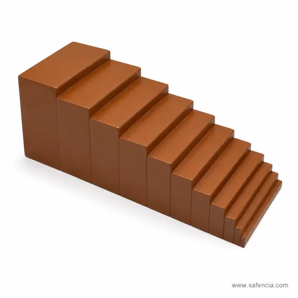 Montessori Brown Stairs (Broad Stairs Beechwood Sensory Prisms Set)