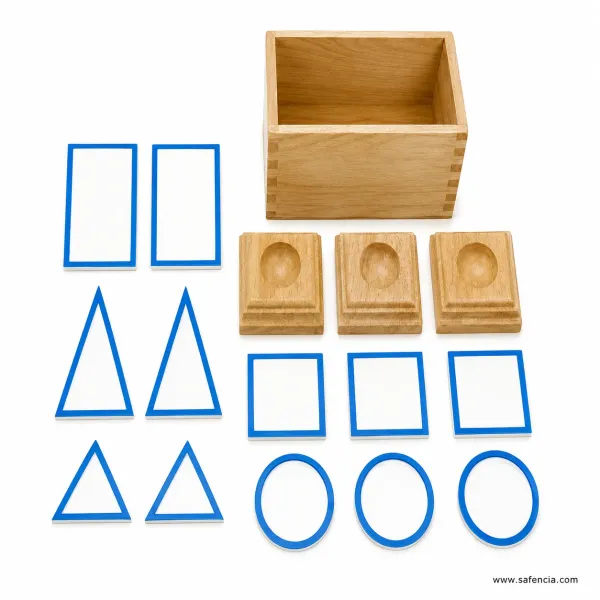 Montessori Geometric Solids with Wooden Storage Box (3D Sensory Math Shapes)