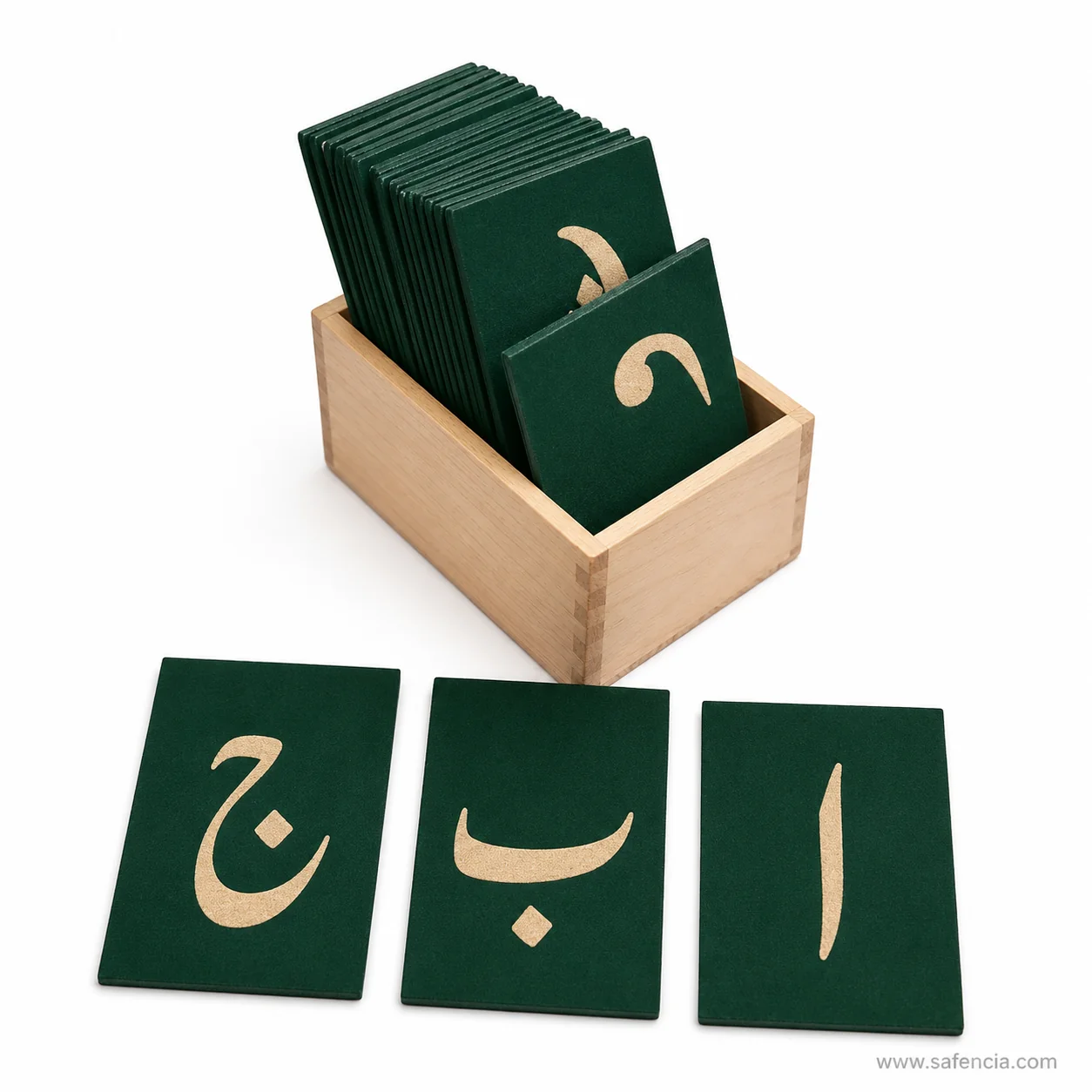 Child tracing Urdu sandpaper letter right to left