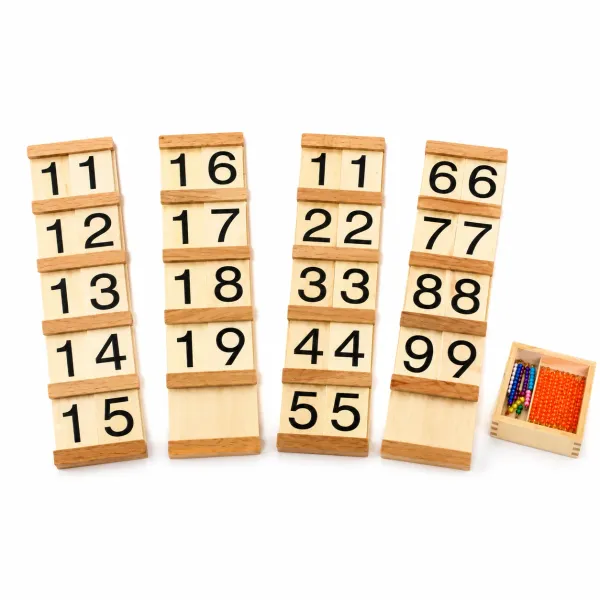 Montessori Teen & Ten Boards Set with Wooden Beads Boxes (Seguin Boards 11-99)