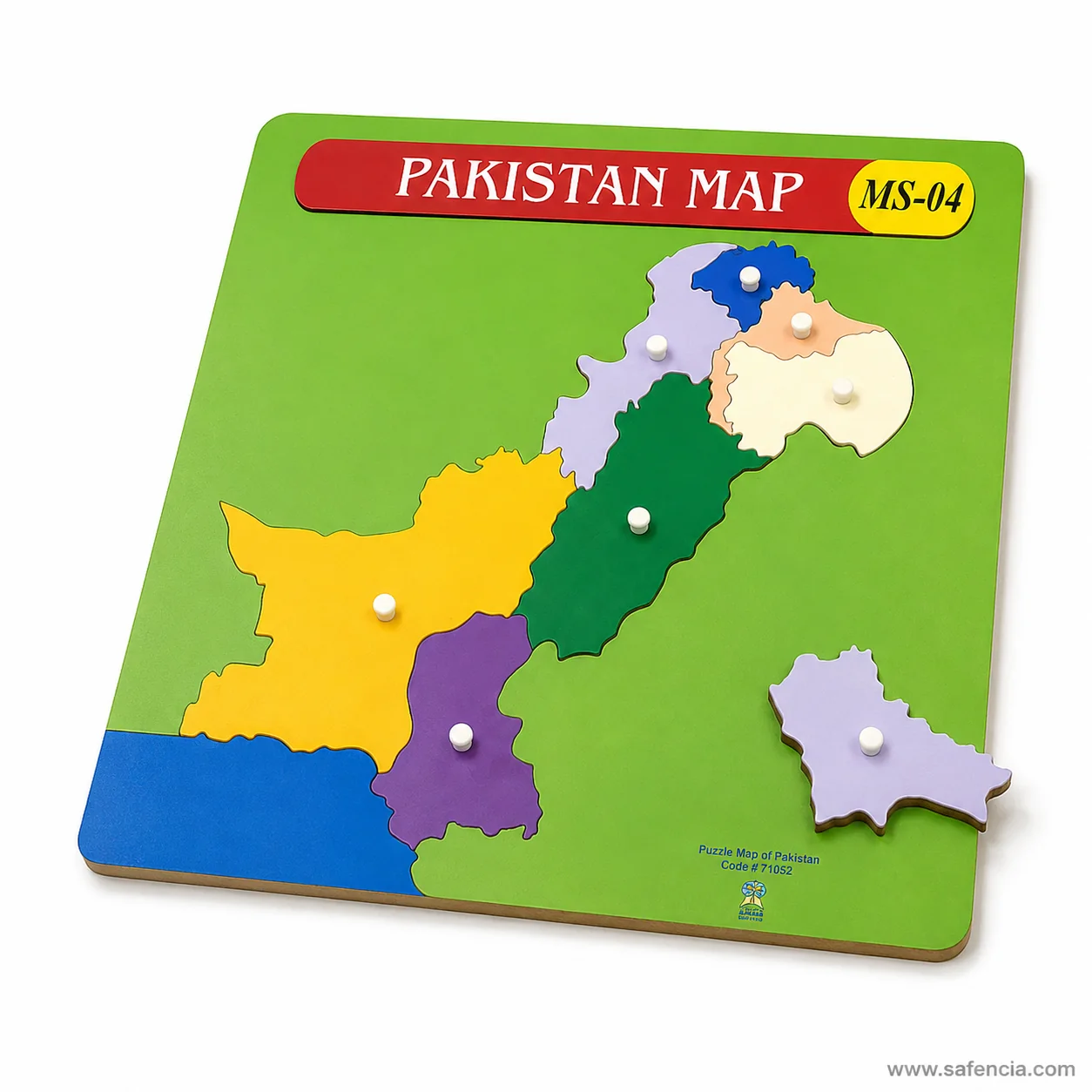 Provincial puzzle pieces with locator knobs close up