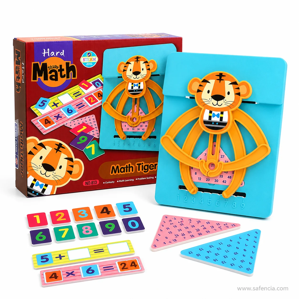 Children playing together with Math Tiger game