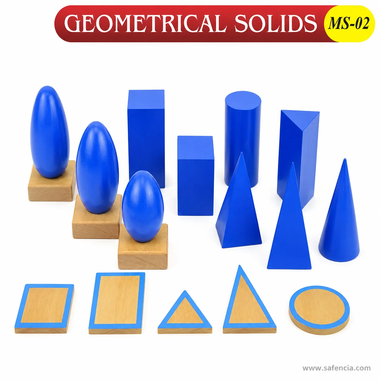 Child matching 3D geometric solid to 2D wooden base