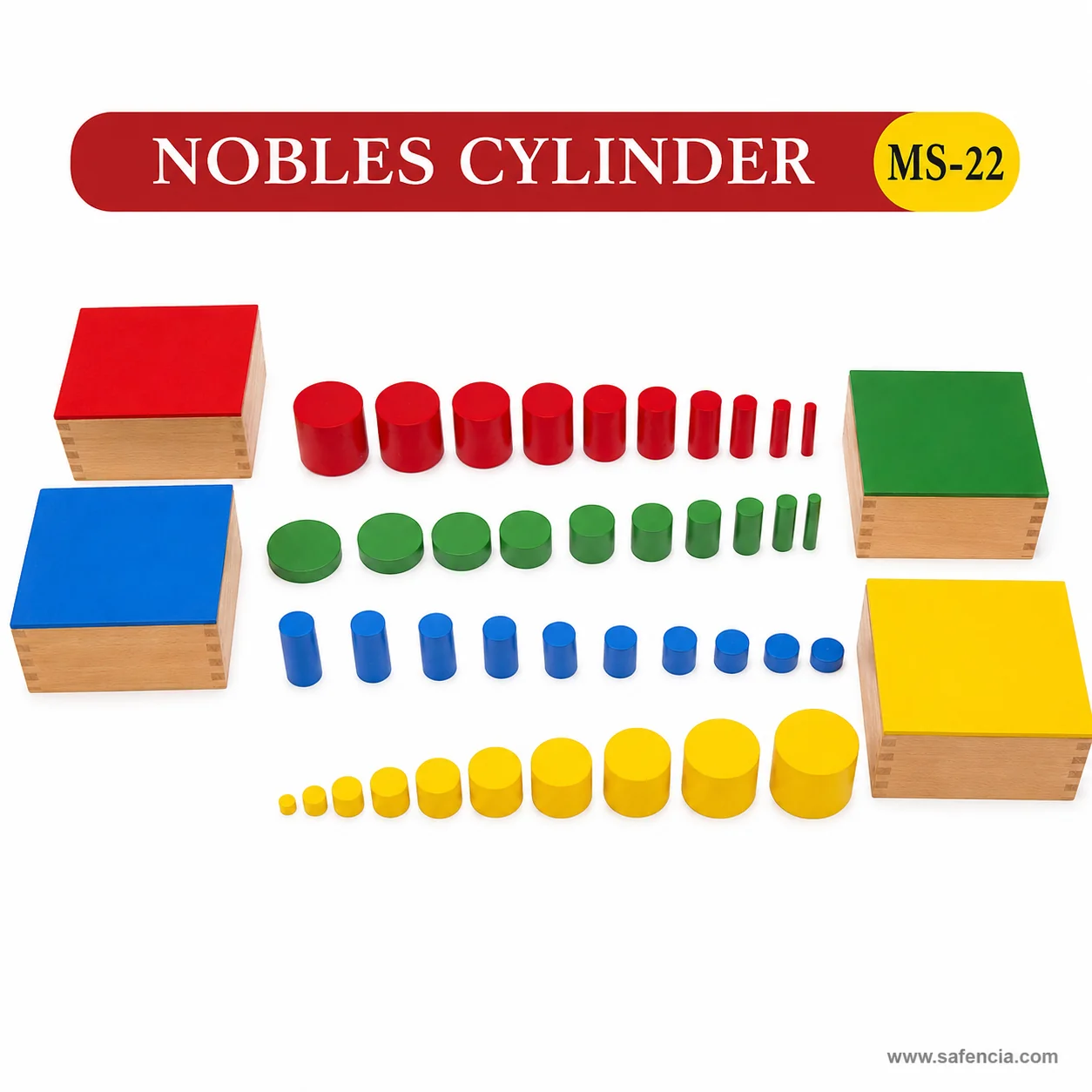 Knobless cylinders arranged in concentric geometric patterns