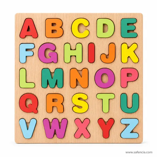 Square Capital Alphabet 3D Board (A-Z Chunky Letters, Five Rows)