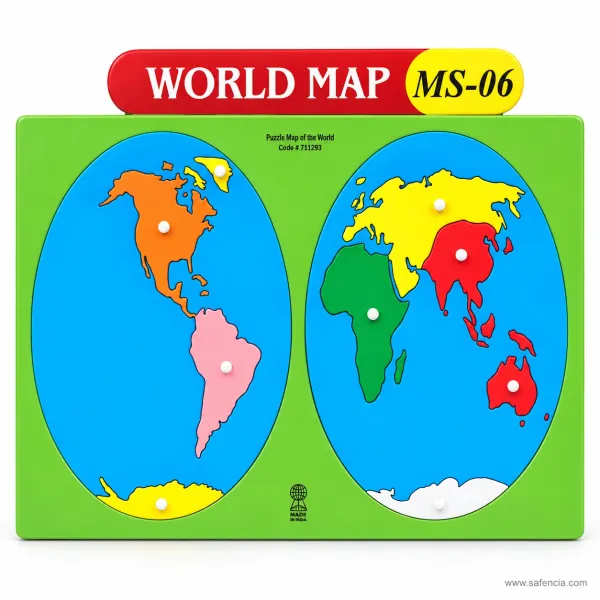Montessori World Map Wooden Puzzle Cabinet Board (Continents & Oceans MS-06)