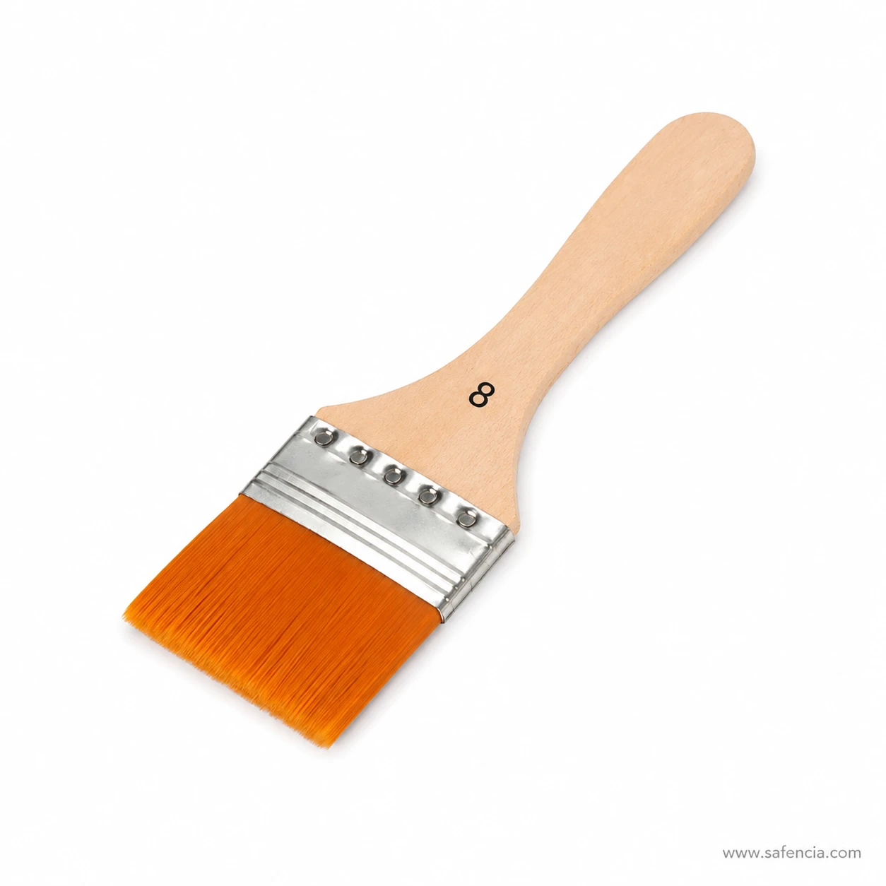 Comfortable natural wood handle and reinforced stainless ferrule on base paint brush