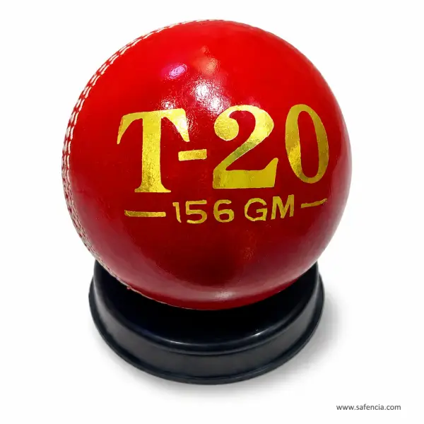 T-20 Two Piece Leather Cricket Hard Ball 156g in Red