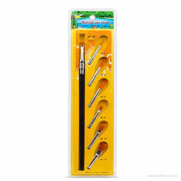 Tian Cai Multiple-Use Paint Brush with 6 Interchangeable Heads