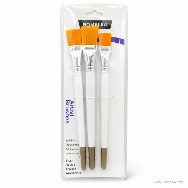 Bomeijia Wide Flat Artist Brush Set of 3