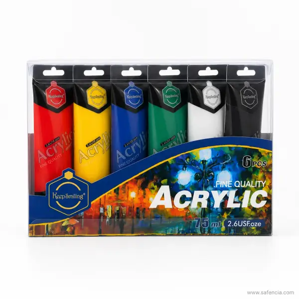 Keep Smiling Fine Quality Acrylic 6 x 75ml Set