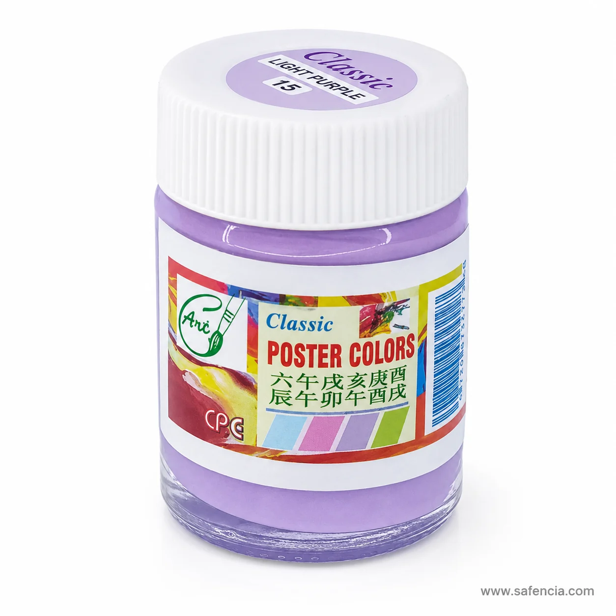 Classic Poster Colours 30 ml glass jar in Light Purple 15 with a lilac label band