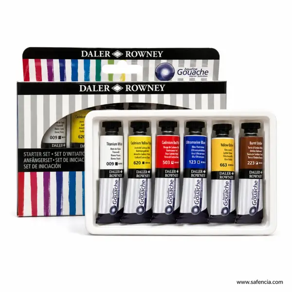 Daler-Rowney Aquafine Gouache Starter Set of 6 x 15 ml