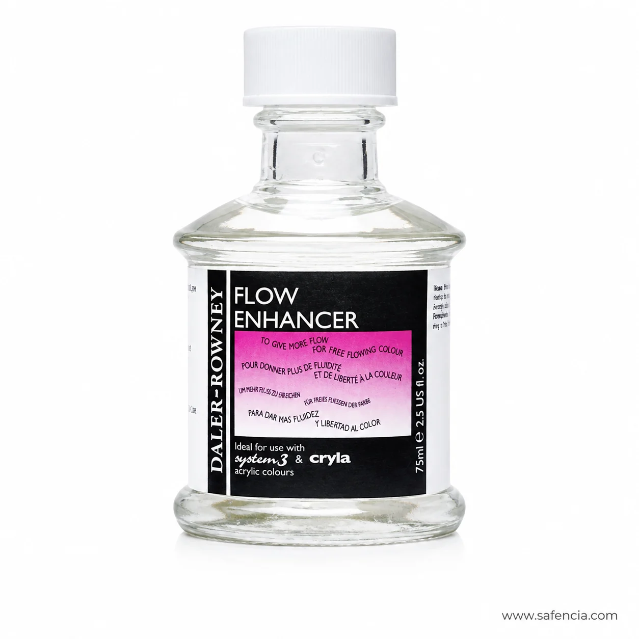 Flow Enhancer label showing the line ideal for use with system3 and cryla acrylic colours