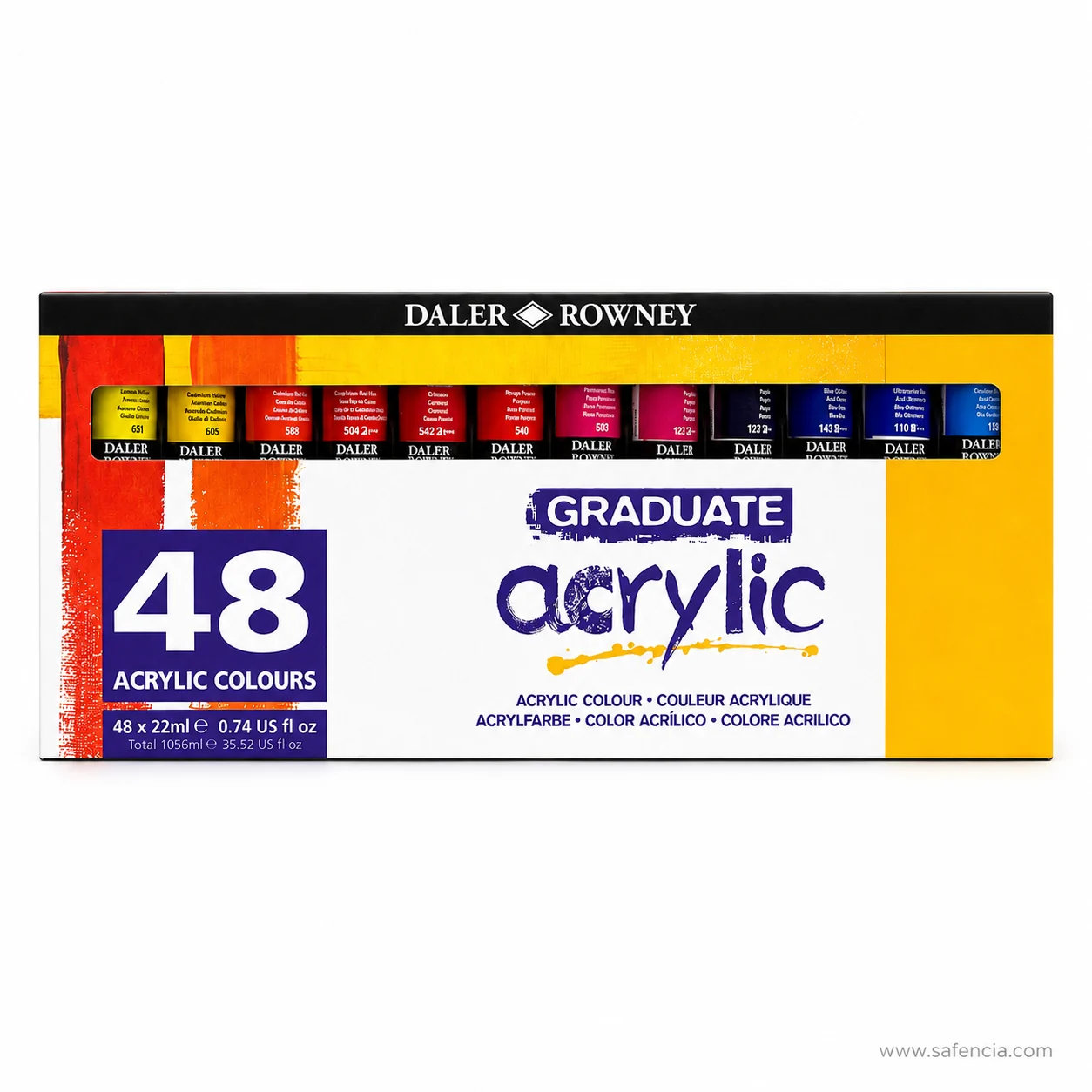 Front panel of the Daler-Rowney Graduate 48 box showing the printed total volume of 1056ml