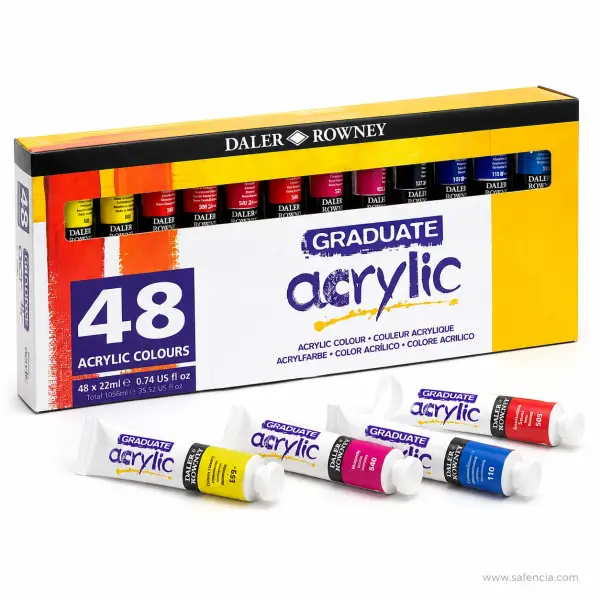 Daler-Rowney Graduate Acrylic Paints Set of 48 x 22ml
