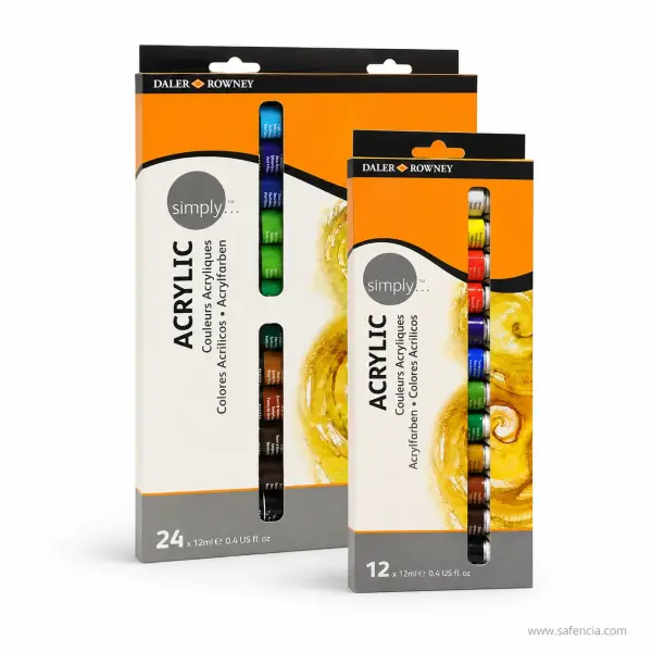 Daler-Rowney Simply Acrylic Paint Set 12 or 24 x 12ml