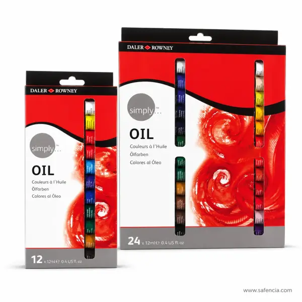 Daler-Rowney Simply Oil Paint Set 12 or 24 x 12ml