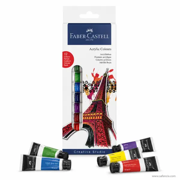 Faber-Castell Creative Studio Acrylic Colours Set of 12 x 12ml