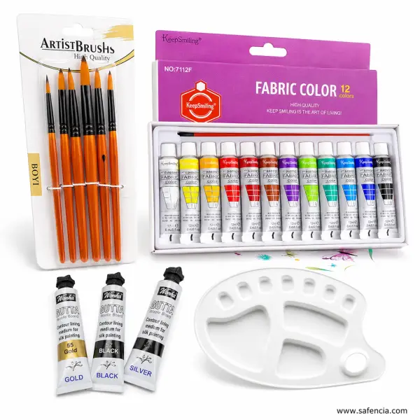 Fabric Painting Deal No. 7 - Fabric Colours, Gutta, Brushes and Palette