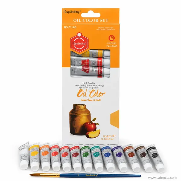 Keep Smiling Oil Color Set 12 x 12ml with Brush