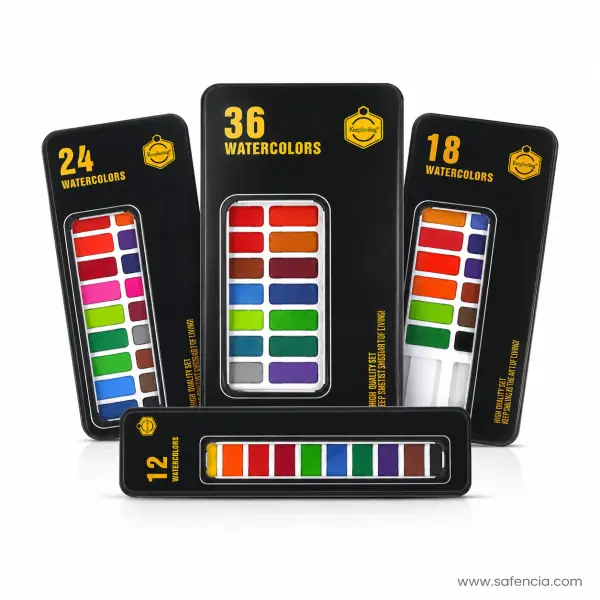 Keep Smiling Watercolour Tin Box, 12 to 36 Colours