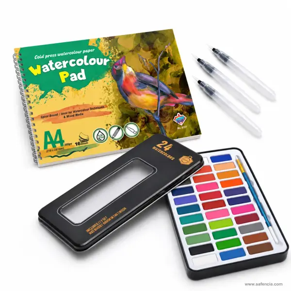 Keep Smiling Watercolour Deal No. 38, 24 Colours with A4 Pad