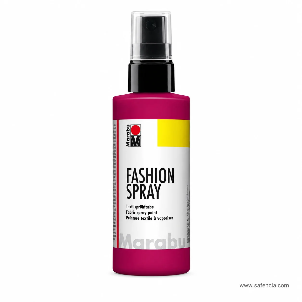 Marabu Fashion-Spray magenta bottle with the earlier plain FASHION SPRAY label and pump head