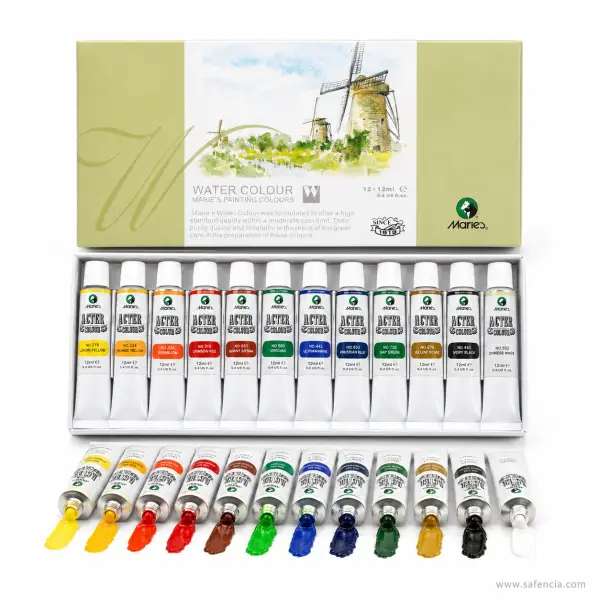 Marie's Water Colour, Set of 12 x 12 ml Tubes
