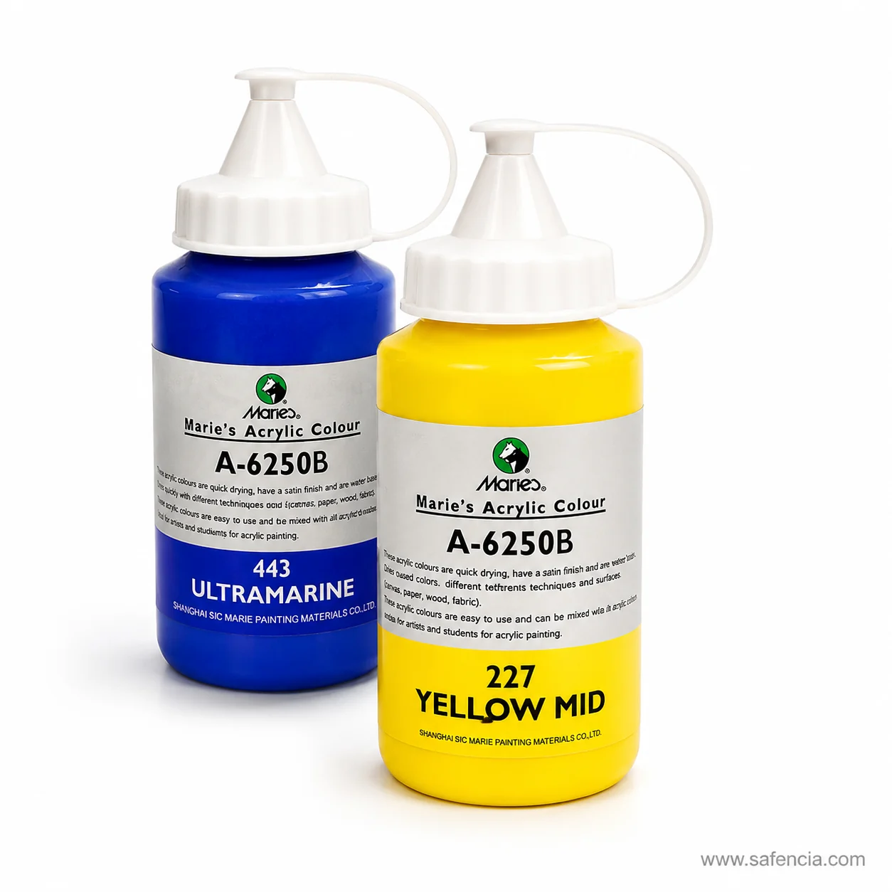Close view of the Marie's 500ml acrylic jar flip-top nozzle cap and moulded plastic carry loop