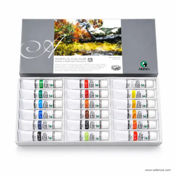Marie's Acrylic Colour Set of 18 x 12ml Tubes