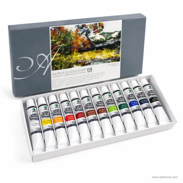 Marie's Acrylic Colour Set of 12 x 12ml Tubes