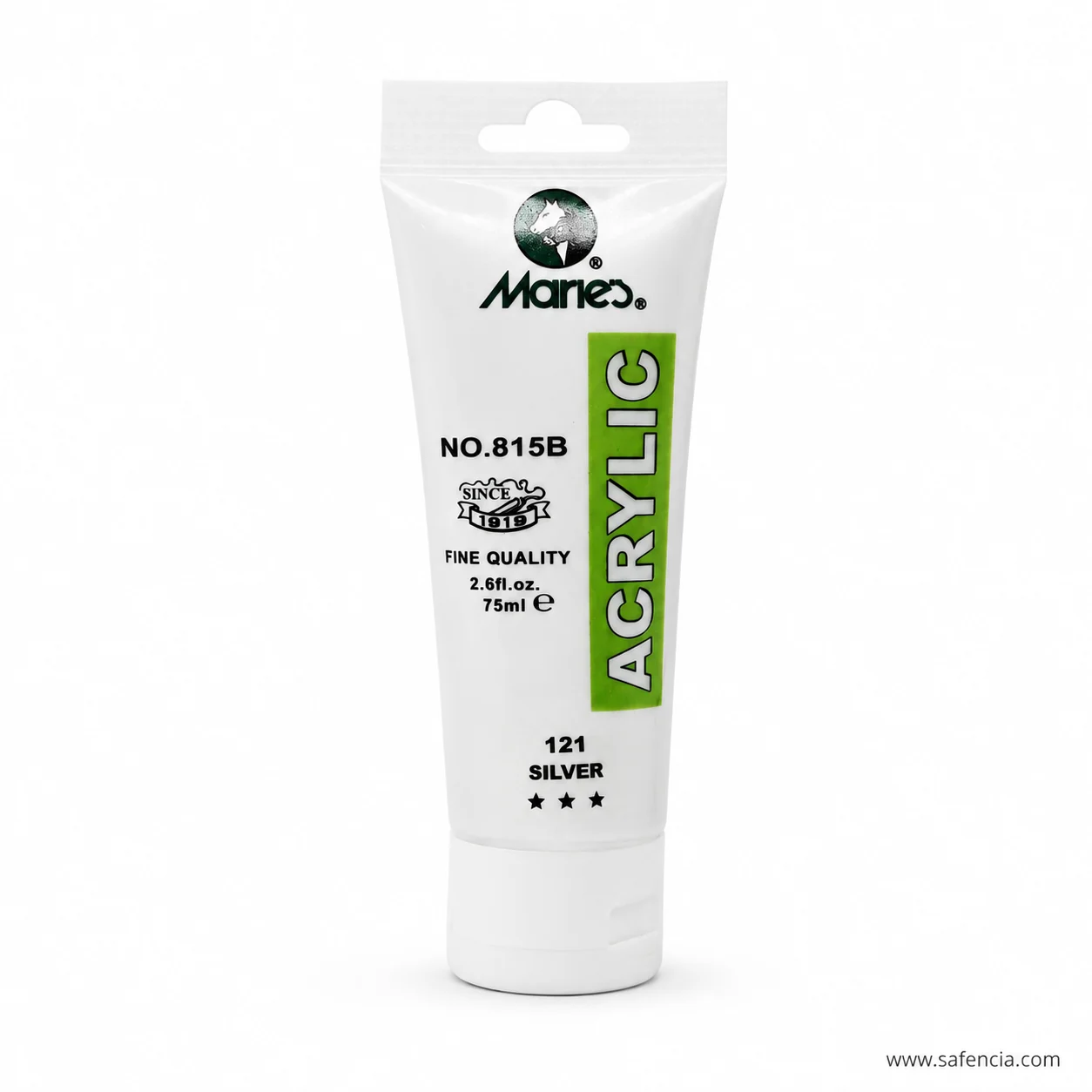 Marie's Acrylic Colour 75ml tube in 121 Iridescent Silver, one of the speciality shades