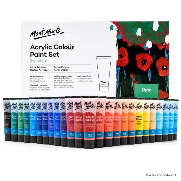 Mont Marte Signature Acrylic Colour Paint Set 75ml Tubes