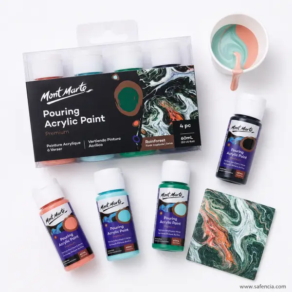 Mont Marte Pouring Acrylic Paint Premium Set of 4 x 60ml