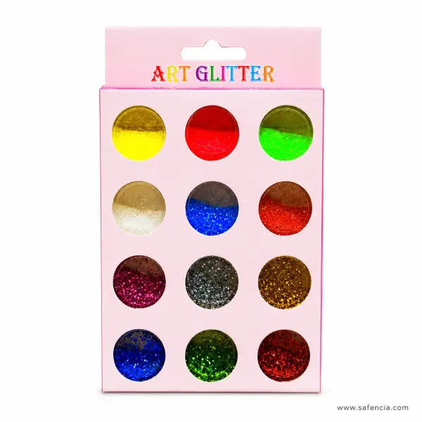 Art Glitter Set of 12 Multicolour Pots