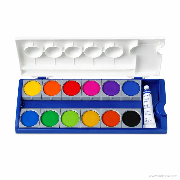 Pelikan Deckfarbkasten Watercolour Box, 12 Colours with Chinese White