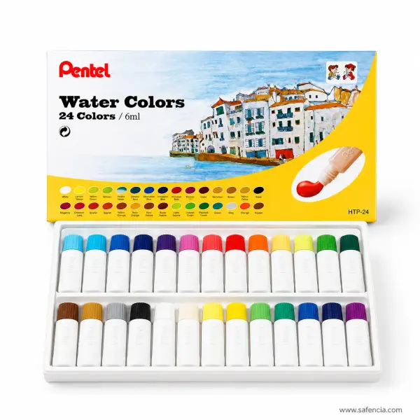 Pentel Water Colors Set, 12 or 24 Colours x 6ml