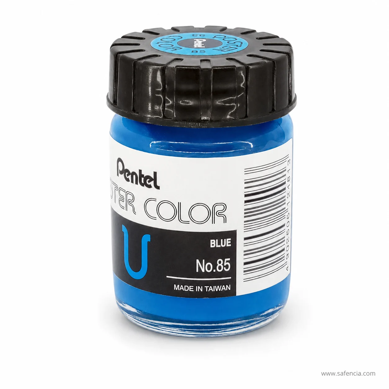 Pentel Poster Color 30 ml glass jar in Blue with the Pentel label and U mark