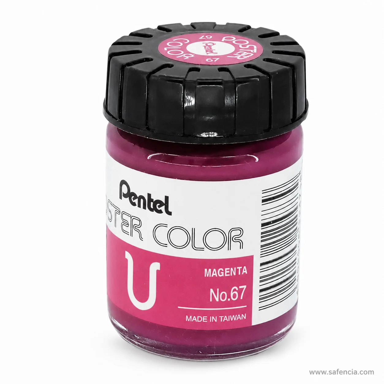 Pentel Poster Color 30 ml glass jar in Magenta with the Pentel label and U mark