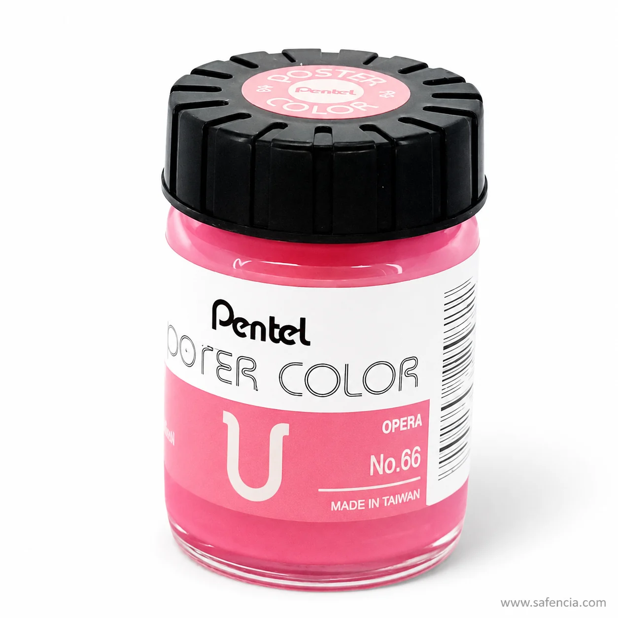 Pentel Poster Color 30 ml glass jar in Opera Pink with the Pentel label and U mark
