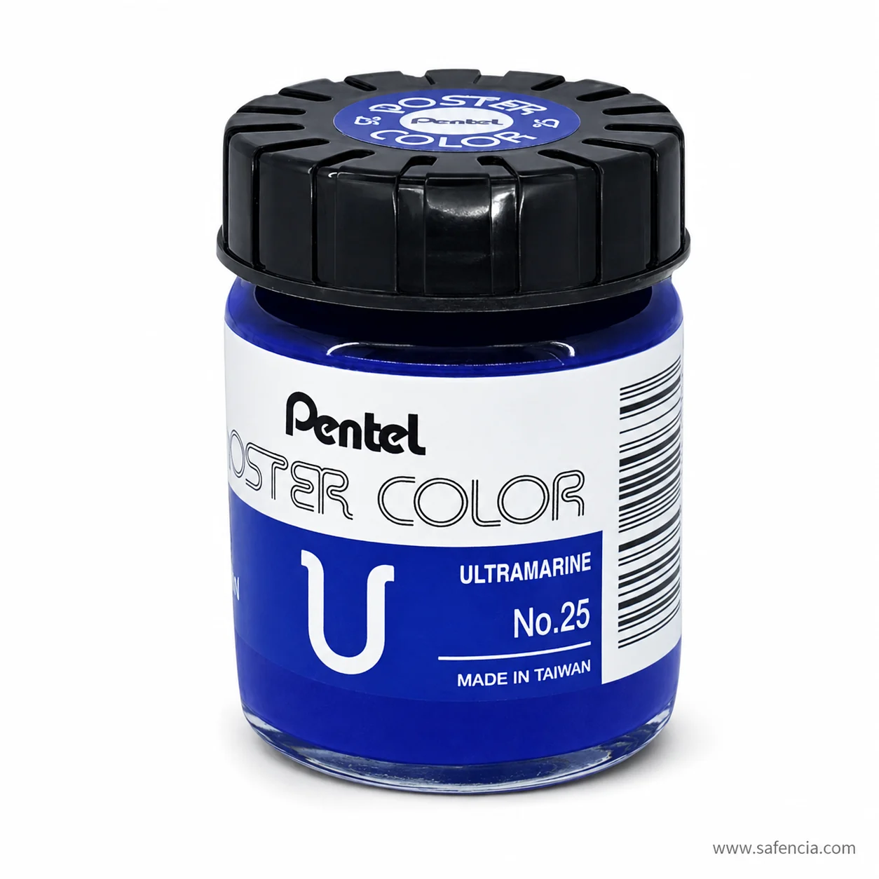 Pentel Poster Color 30 ml glass jar in Ultramarine with the Pentel label and U mark